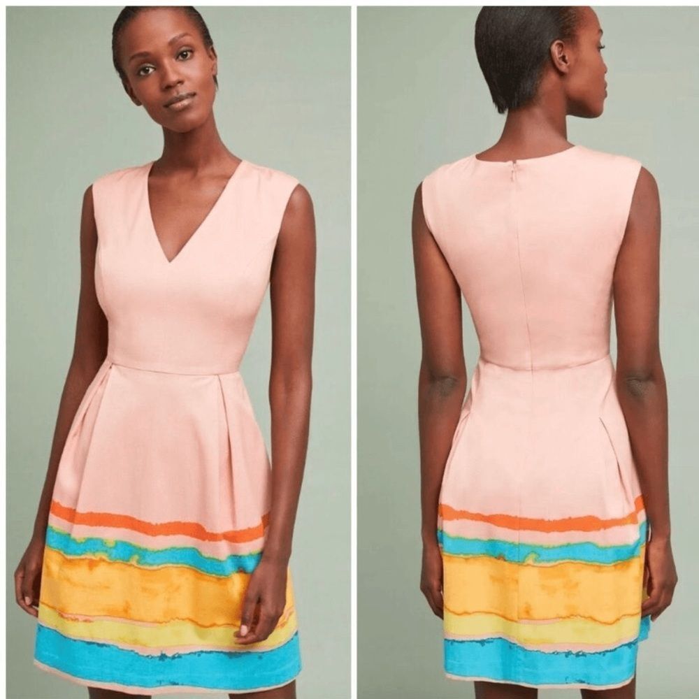 Tracey Reese x Anthropologie V-neck Fit & Flare - size 8